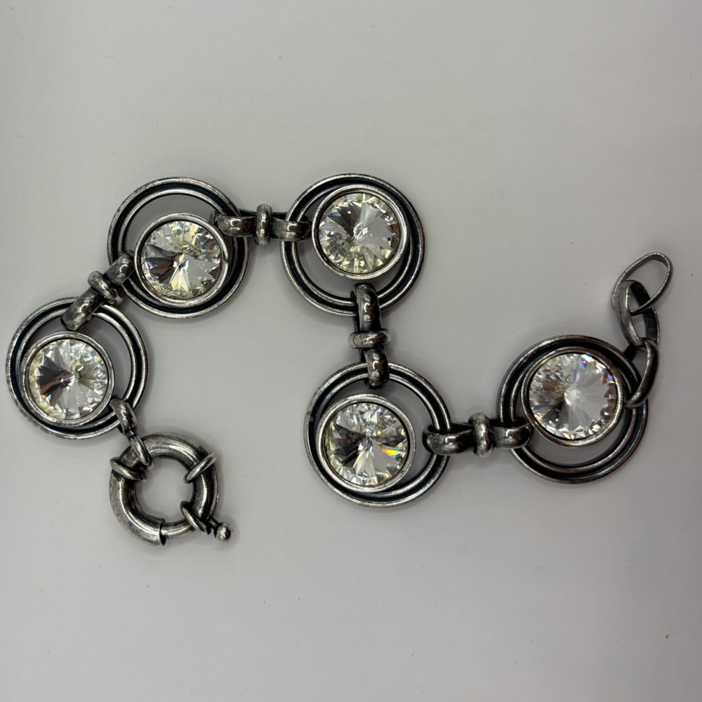 Sterling Silver Bracelet with Brilliant CZ Stones – Handcrafted in Baghdad - Picture 7 of 10